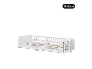 Lit mezzanine 90x200 cm <strong></strong>  <strong></strong> coloris blanc