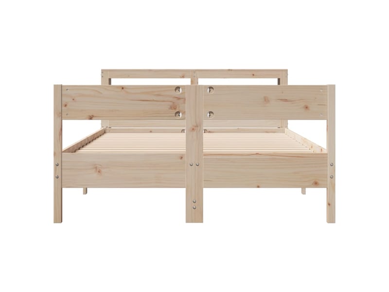  Lit double- lit adulte -  cadre de lit sans matelas 120x190 cm bois de pin massif  - Conforama C