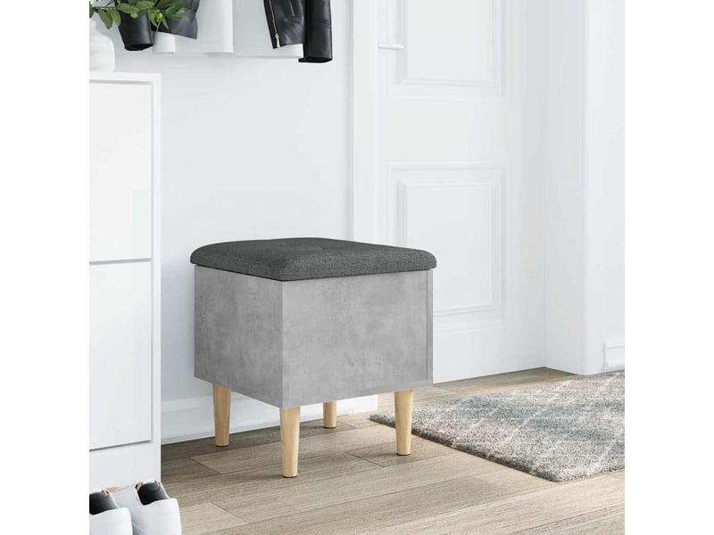  Banc chambre, banc de rangement gris béton 42x42x46 cm bois d'ingénierie  - Conforama C