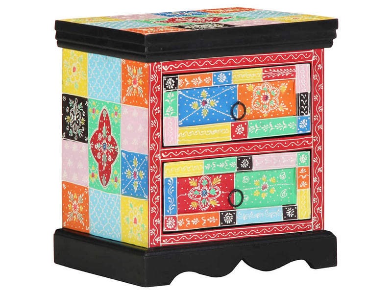  Table de chevet avec tiroir 2 pièces multicolore 40 x 35 x 45 cm  - Conforama B