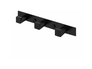Porte manteau salle de bain mural à 3 crochets manteau patère de acier inoxydable sus304 noir mat - lm2j109365