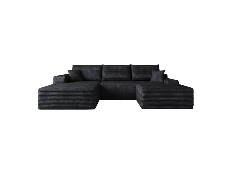 Canapé d'angle modulaire ,4 places,aucun assemblage requis,270x175x83,noir - Conforama A