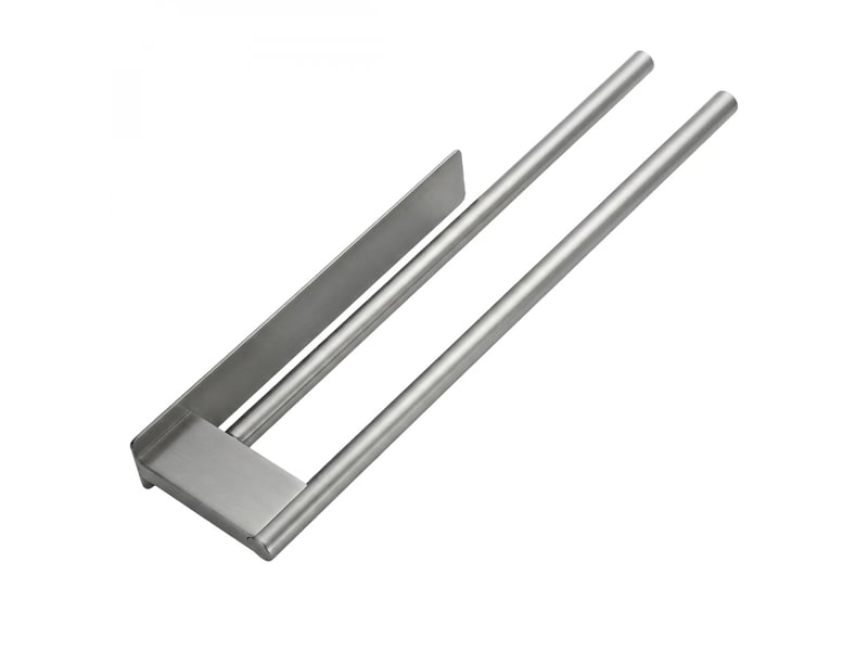  Porte serviette adhésif mural salle de bain ou cuisine 2 barres, sans perçage - acier inoxydable - chrome  - Conforama A
