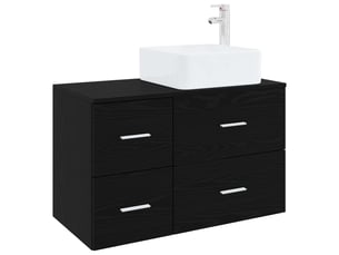 Ensemble de mobilier de salle de bain 2 pcs chêne noir shl4604