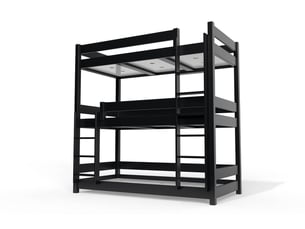 Lit superposé 80x200 cm ABC MEUBLES  TRI382-N coloris noir