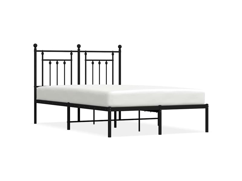  Lit double- lit adulte -  cadre de lit métal sans matelas avec tête de lit noir 120x190cm  - Conforama A