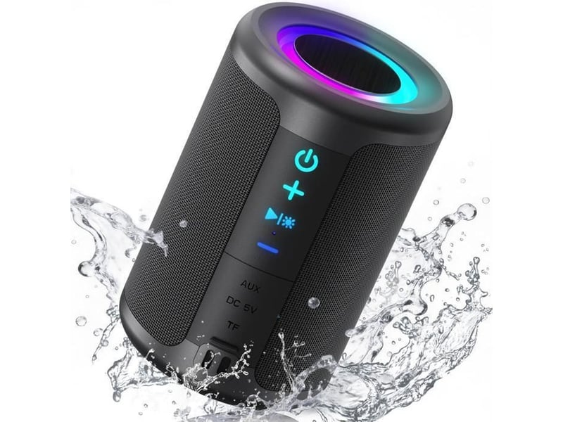  Enceinte bluetooth portable s16 360° noir aux 3,5 mm tf 32 go ipx5 1800 mah  - Conforama A