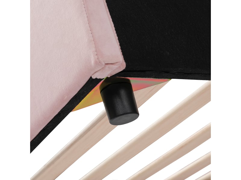  Lit combiné 90 x 200 cm en velours rose avec bureau et tabouret Fay Lum - Conforama E