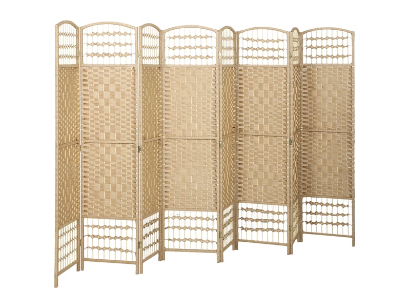  Paravent intérieur en bois séparateur de pièce cloison pliable 8 panneaux bois naturel 320 x 170 cm  - Conforama B
