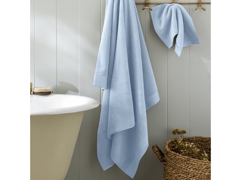 Drap de bain softy 100 x 150 cm éponge zero twist 100% coton peigné 600 gm² azur CP-DDBAINSOFTY-AZUR - Conforama B