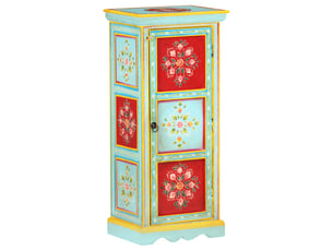 Buffet - bahut - meuble de rangement peint à la main 40x30x90 cm bois de manguier solide