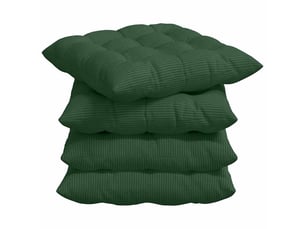 Lot de 4 coussins de siège, coussins décoratifs tissu en velours côtelé vert foncé cf59997