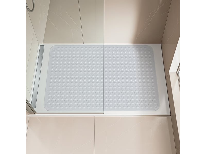  Tapis de douche en tpe à ventouses - 31 x 19 pouces - gris clair  - Conforama E
