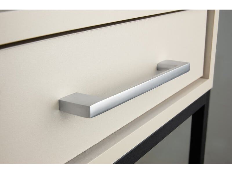 4 unités de poignées métalliques argentées de 256 mm pour meubles - Conforama B
