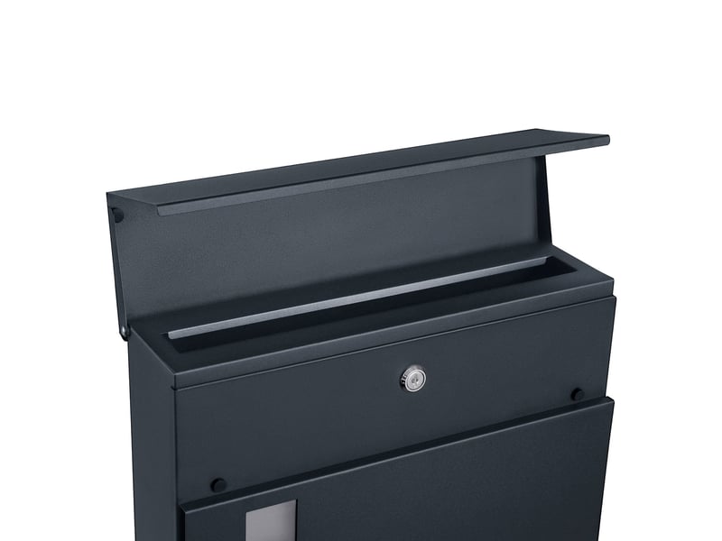  Boîte aux lettres moderne avec porte-journaux couvercle verrouillable facile à installer gris anthracite 12_0004393  - Conforama C