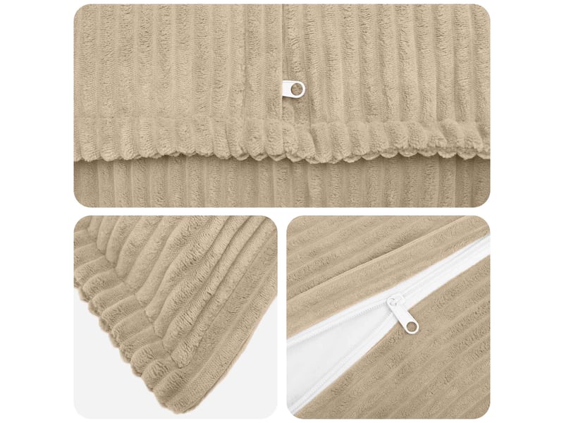  Lot de 2 housses de coussin houten taupe 40 x 80 cm velours côtelé cf49367  - Conforama D