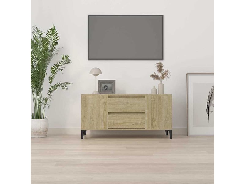  Meuble tv - banc tv - meuble de rangement chêne sonoma 102x44,5x50 cm bois d'ingénierie  - Conforama C