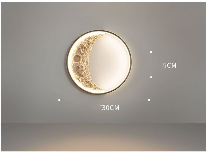 Applique murale intérieure lampe lune de art déco 30cm lumière chaude  - Conforama D