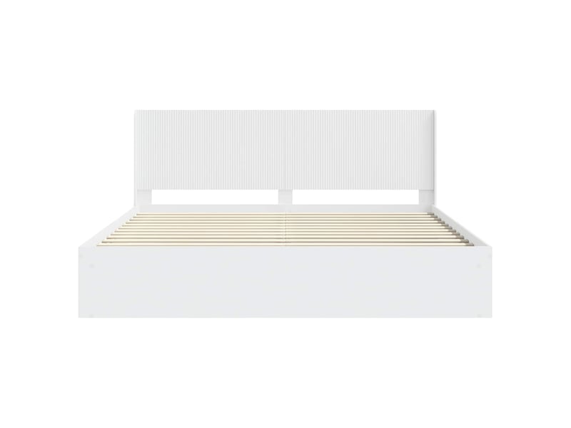  Lit double- lit adulte -  cadre de lit avec rangement et tête de lit blanc 200 x 200 cm  - Conforama D