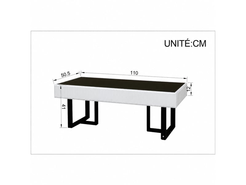  Ensemble meuble tv et table basse – design noir et blanc – 170 cm + 110 cm  - Conforama D