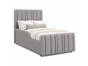 Lit avec rangement 90x200 cm MEUBLIV   coloris gris