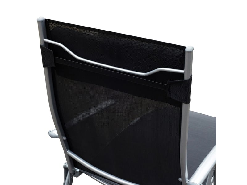 Bain de soleil 137 x 63 x 100 cm chaise longue de jardin pliable coussin structure métal et tissu noir - Conforama C