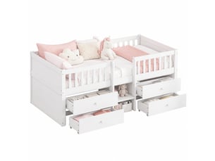 Lit avec rangement 90x200 cm MEUBLIV coloris blanc