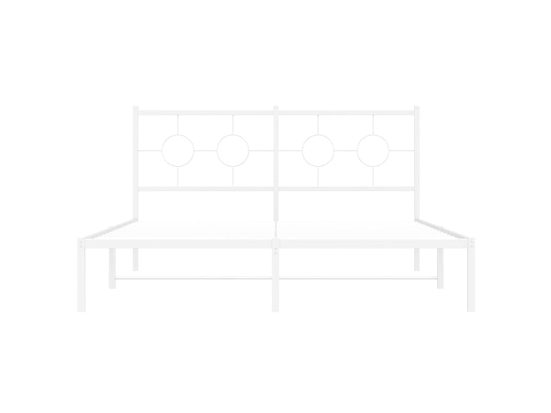 Lit double- lit adulte - cadre de lit métal sans matelas et tête de lit blanc 150x200 cm - Conforama D
