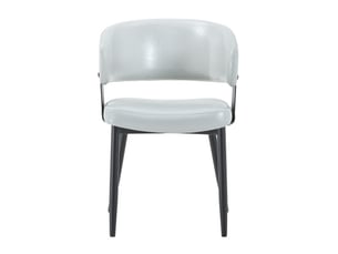 Chaises mid-century modern – lot de 2 fauteuils tonneau rétro, dossier à motif, cuir synthétique, pieds solides