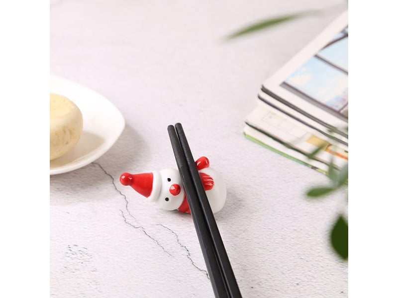 Lot de 3 repose-baguettes de noël - joli porte-baguettes bonhomme de neige - pour dîner fourchette, cuillère, couteau, vaisselle - décoration de noël - Conforama C