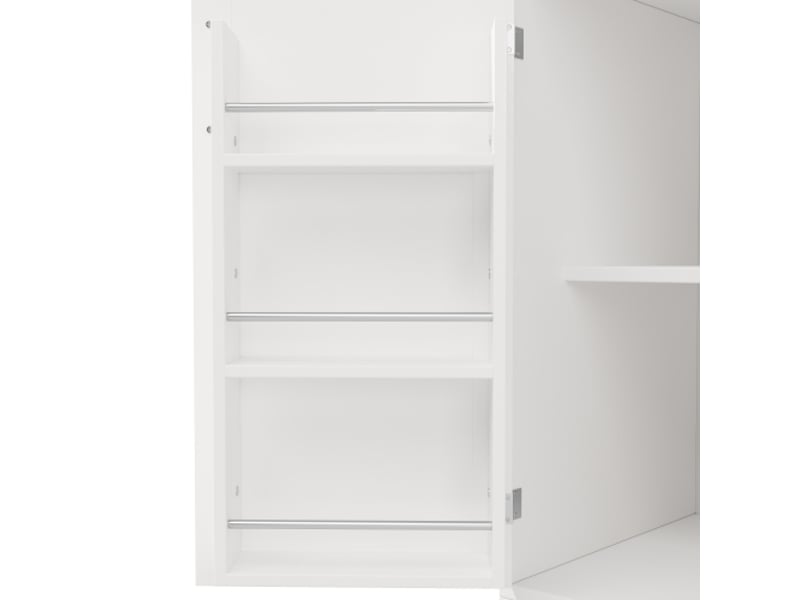  Buffet de rangement 120x40x188 cm - armoire cuisine 4 portes, 2 tiroirs, led, étagère snack &amp; porte-boissons multicolore  - Conforama D