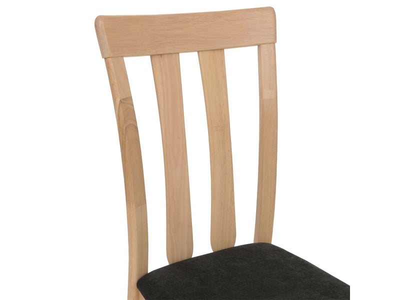  Lot de 6 chaises de salle à manger dossier haut assise rembourrée et protections de sol tissu noir et bois massif 04_0009068  - Conforama E