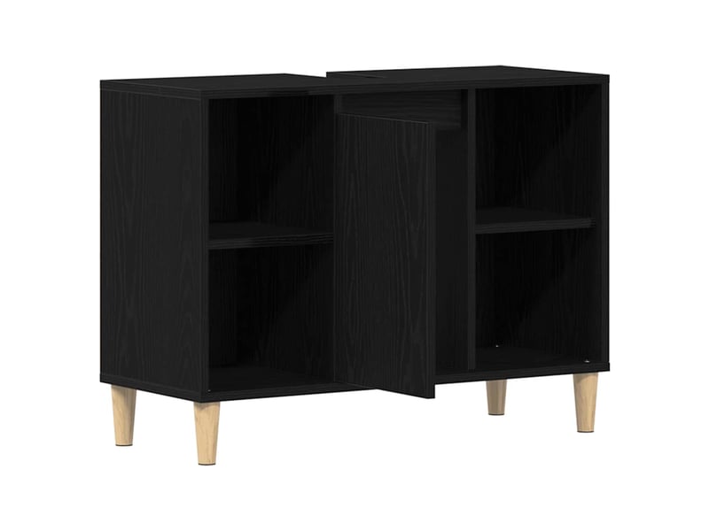  Meuble sous-évier, meuble de rangement chêne noir 80x33x60 cm bois d'ingénierie  - Conforama A