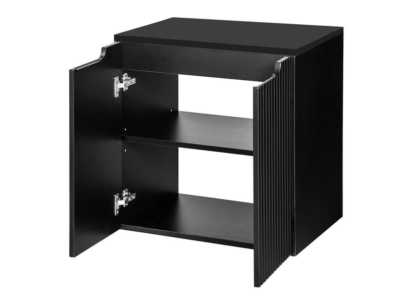  Meuble sous lavabo salle de bain rangement design avec 2 portes 60 x 60 x 40 cm noir 03_0010015  - Conforama B