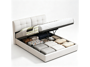 Lit coffre 140x200 cm coloris beige