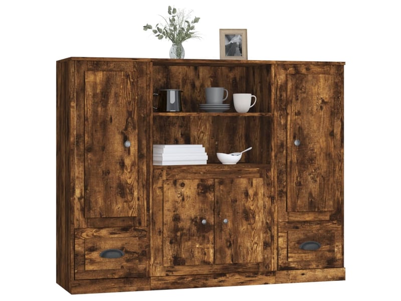  Buffets 3 pcs - bahut - meuble de rangement chêne fumé bois d'ingénierie  - Conforama D