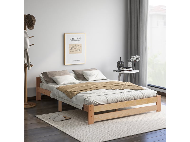  Lit 2 places 140x200cm coloris naturel lit enfant naturel - Conforama E