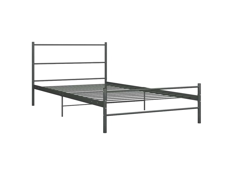  Lit simple- lit adulte -  cadre de lit sans matelas gris métal 100x200 cm  - Conforama A
