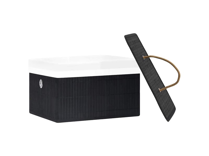  Boîtes de rangement en bambou 4 pcs noir  - Conforama D