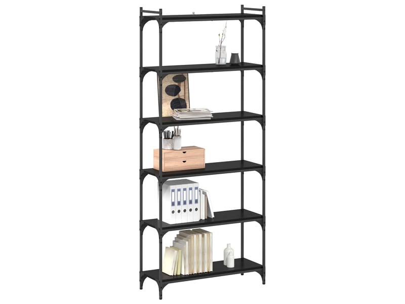  Bibliothèque 6 niveaux, armoire à livres 80 x 30 x 188 cm bois d'ingénierie  - Conforama C