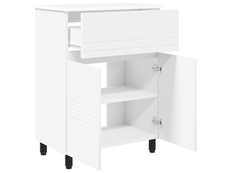 Unité de vanité de salle de bain, meuble de rangement blanc 60x35x80 cm  - Conforama D