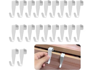 20 pièces patère porte, manteau pour crochets pour armoires et placards, aucun perçage nécessaire pour standart, tiroir (blanc)