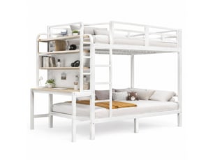 Lit mezzanine 140x200 cm CHICFURN   coloris blanc