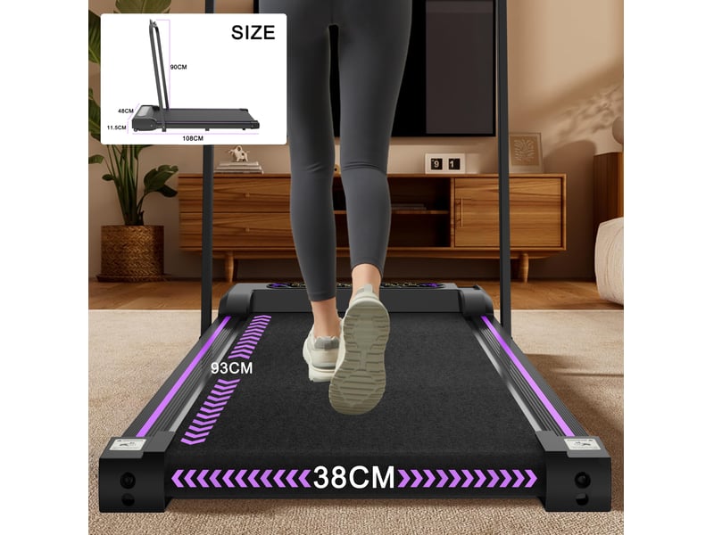  Tapis de course pliable 108x48x90 cm 2,5 ps métal noir  - Conforama E