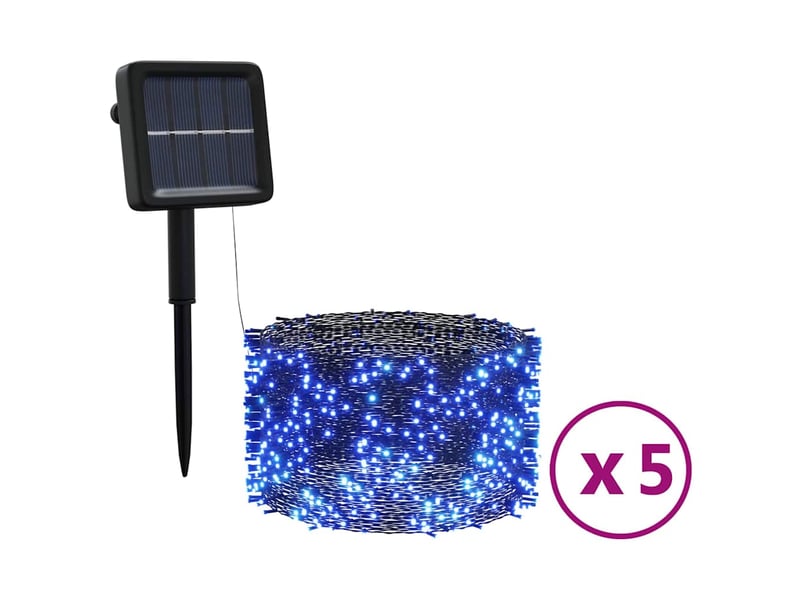  Lampes solaires 5 pcs 5x200 led bleu intérieur extérieur cf62213  - Conforama A