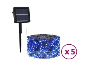 Lampes solaires 5 pcs 5x200 led bleu intérieur extérieur cf62213