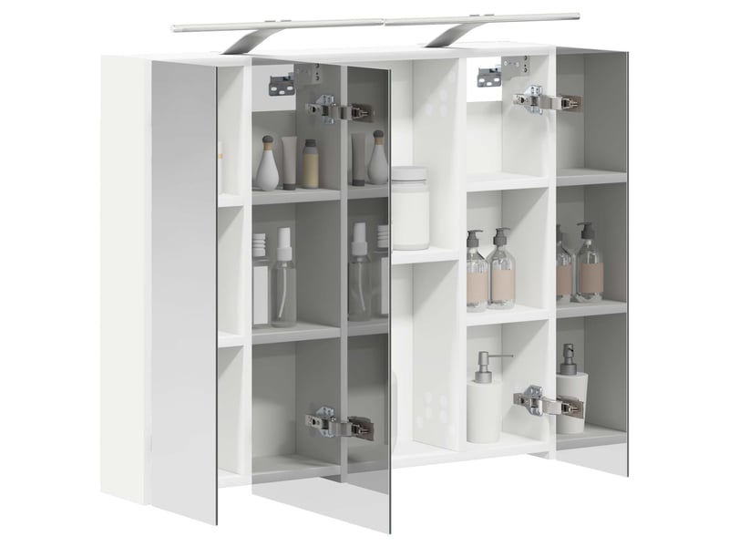 Armoire miroir salle de bain, meuble de rangement blanc 80x14.5x70 cm shl6657  - Conforama C