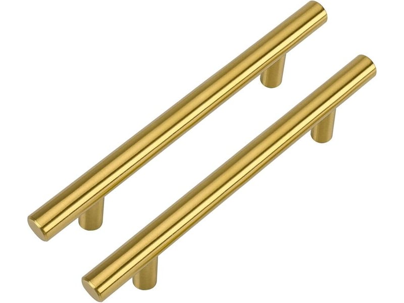  Poignée en acier inoxydable et laiton poli de 160 mm, poignée pour cuisine, salle de bain, chambre à coucher et bureau  - Conforama C