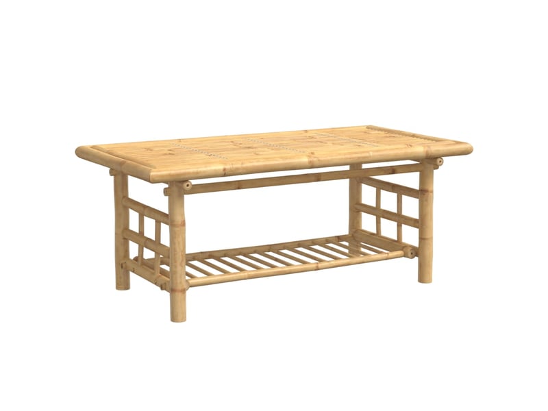  Table basse rectangulaire | table de salon 110x55x45 cm bambou shl7052  - Conforama A