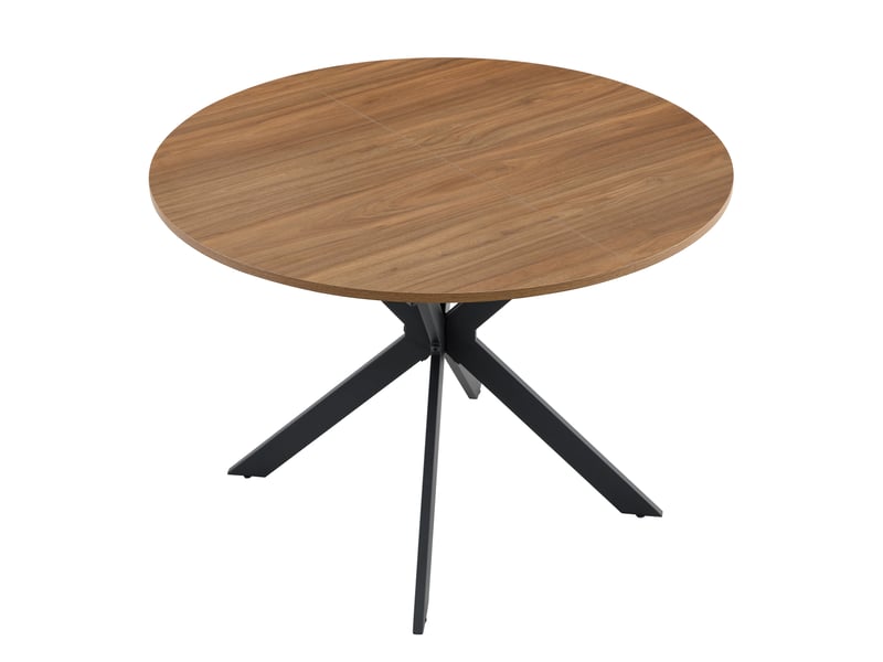 Table à manger extensible ronde à ovale en mdf et métal noir noyer chicfurn - Conforama A